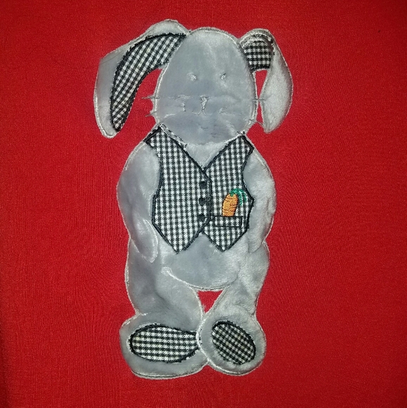 Rare Vintage Red Night Gear Loungewear Nightgown with Bunny Rabbit Size 2X - Picture 2 of 7